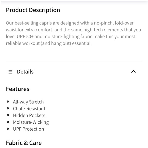 Fabletics Salar Fold-Over Capri Sz S - Picture 7 of 7